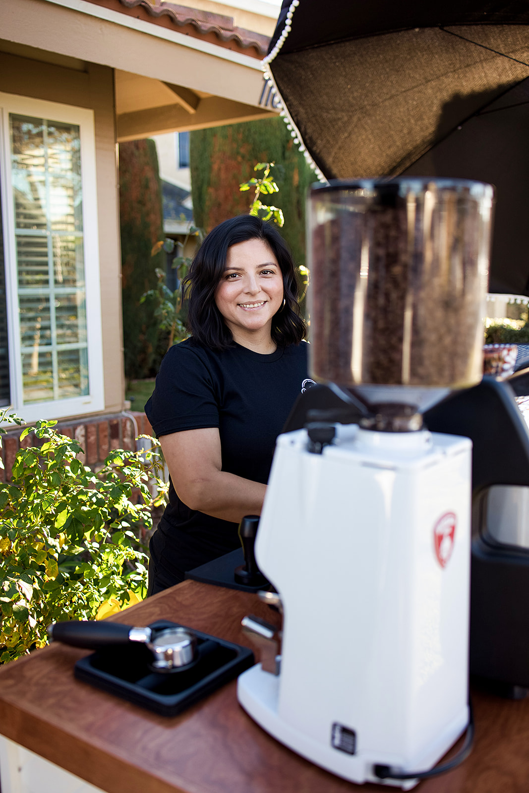 Barista At Grinder